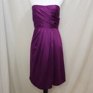 The Limited Strapless Formal Pleated Cocktail Prom Evening Dress, Purple, 6